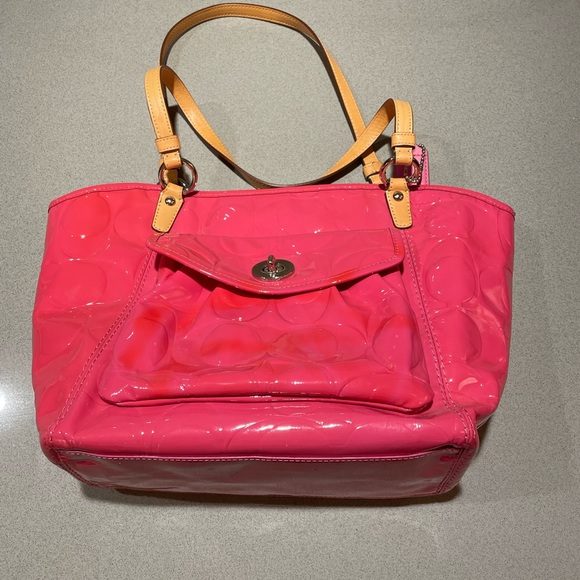 Coach Handbags - Coach Pink Patent Leather tote